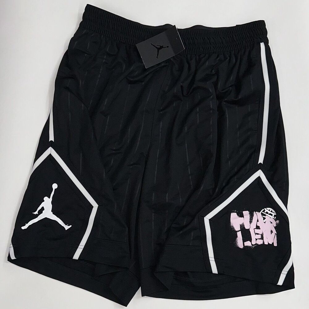 Nike Air Jordan Harlem Basketball Shorts Black White Pink Size 2XL Dc6981 010